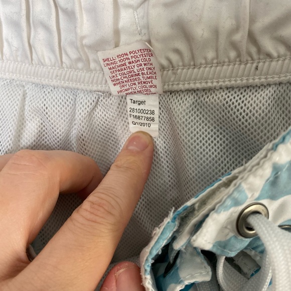 Merona Men’s Blue & White Swim Trunks - Picture 3 of 4